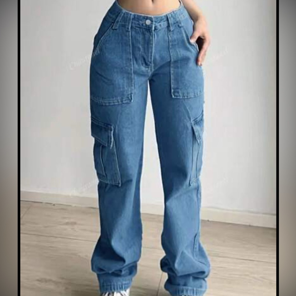 Casual Blue Cargo Pants